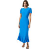 Women's Lulani Puff Cap Sleeve Round Neck Dress, Sapphire Blue - Dresses - 3