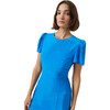 Women's Lulani Puff Cap Sleeve Round Neck Dress, Sapphire Blue - Dresses - 4