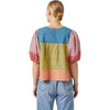 Women's Javier Print Puff Sleeve Top, Multi Stripe Patchwork - Blouses - 2