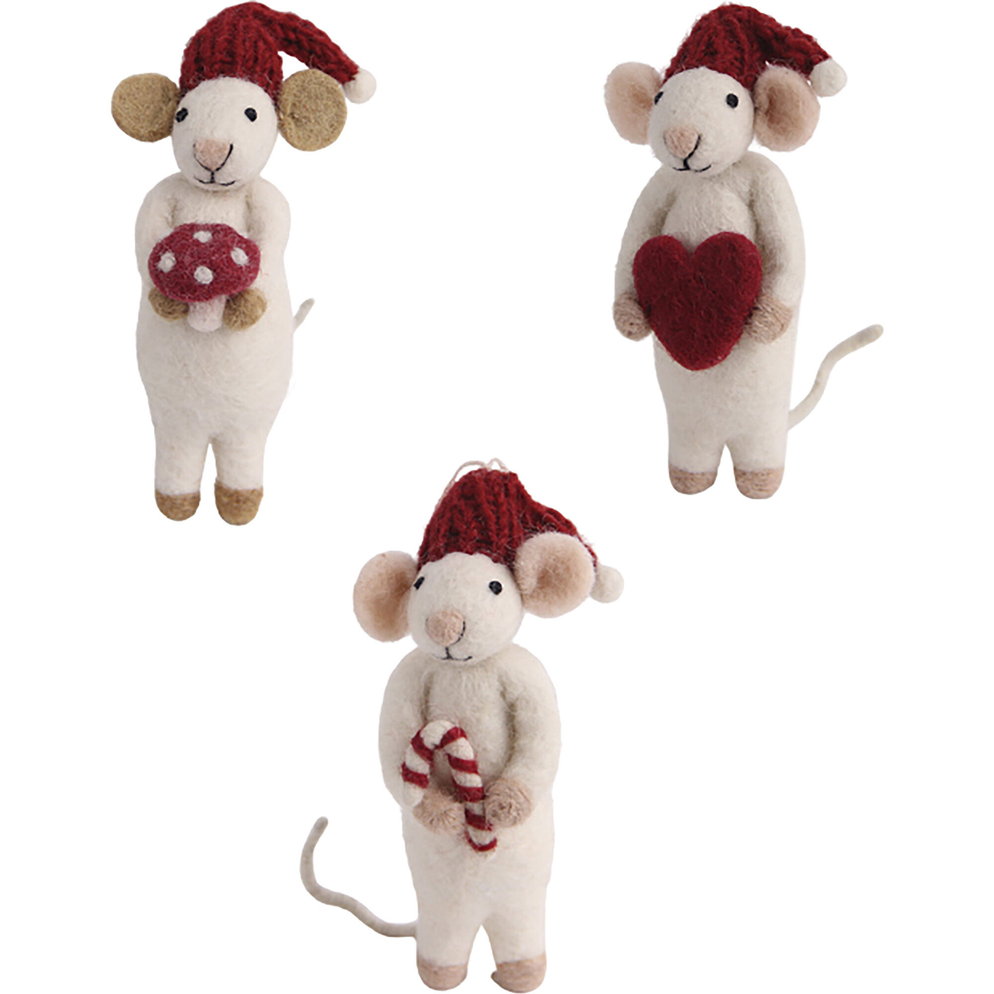 Small Mice with Gifts, Set of 3 Ornaments - Ornaments - 1