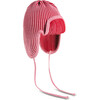 Merino Ribbed Knitted Pilot Cap, Cherry Frost - Hats - 1 - thumbnail