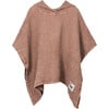 Linen Waffle Knit Hood Poncho, Cinnamon - Bath Accessories - 1 - thumbnail