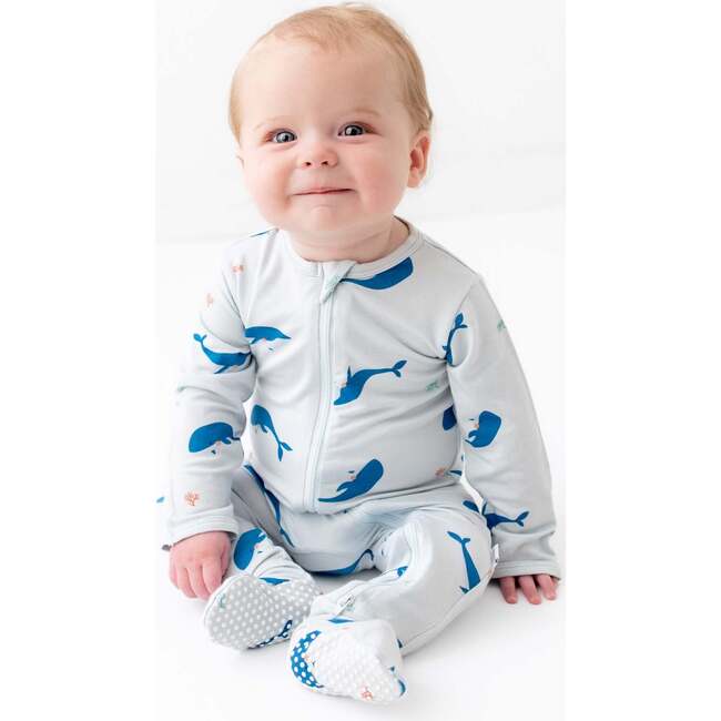 Zippered Footie, Whale - Footie Pajamas - 3