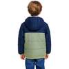 Color-Block Puffer Sherpa Jacket, Teal & Navy - Jackets - 3