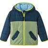 Color-Block Puffer Sherpa Jacket, Teal & Navy - Jackets - 4