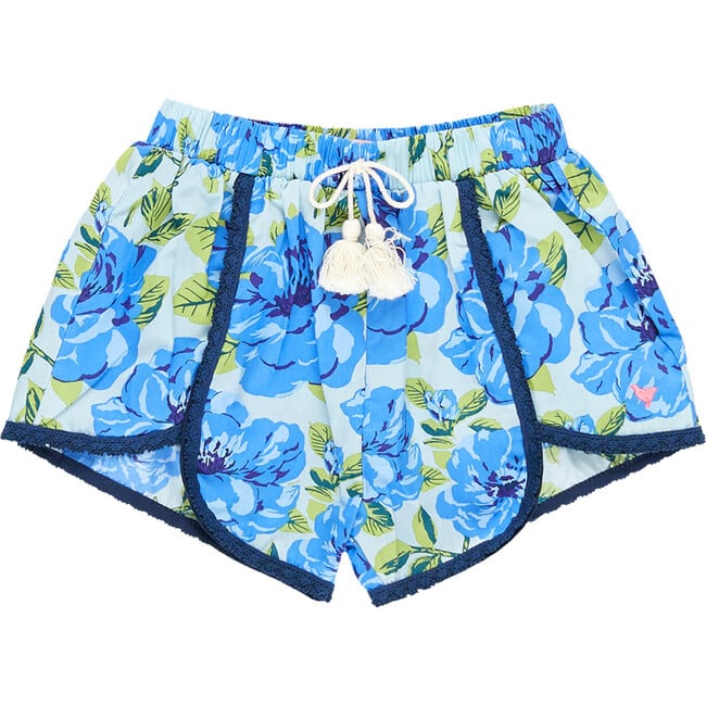 Girls Millie Short, Blue Peonies