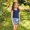 Girls Millie Short, Blue Peonies - Shorts - 4