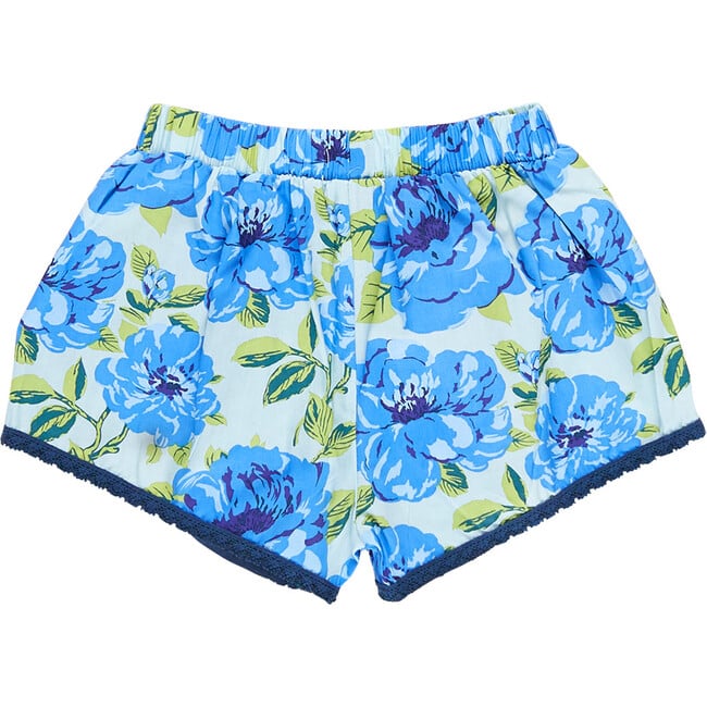 Girls Millie Short, Blue Peonies - Shorts - 5