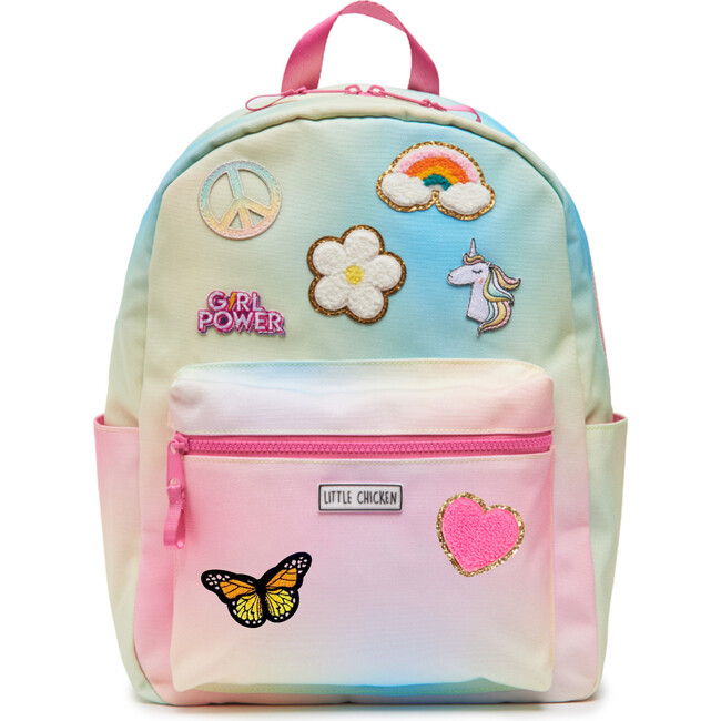 Rainbow Backpack With Patches, Pink & Multicolors