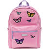 Glitter Backpack With Butterfly Patches, Pink - Backpacks - 1 - thumbnail