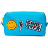 Pencil Pouch With Patches, Blue - Bags - 1 - thumbnail