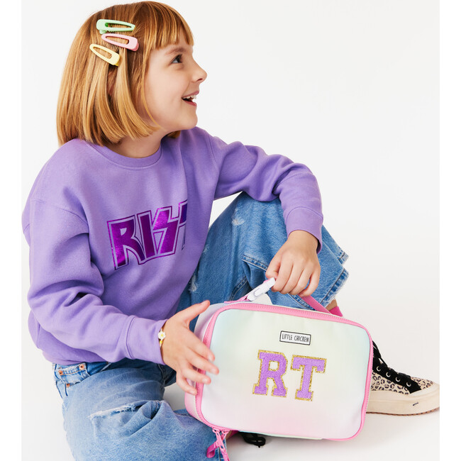 Rainbow Insulated Lunchbox With Monogram Patches, Pink & Multicolors - Lunchbags - 2