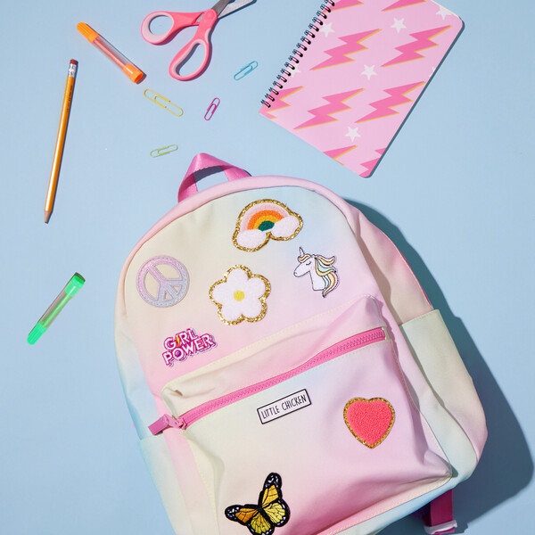 Rainbow Backpack With Patches, Pink & Multicolors - Little  display picture 2