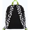 Small Checkered Pattern Backpack With Embroidered Name, Black & White - Backpacks - 3