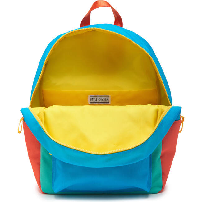 Colorblock Backpack With Patches, Blue & Multicolors - Backpacks - 4