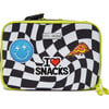 Checkered Pattern Lunchbox With Patches, Black - Lunchbags - 1 - thumbnail