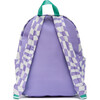 Checkered Pattern Backpack With Patches, Purple - Backpacks - 2