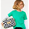 Checkered Pattern Lunchbox With Monogram Patches, Black - Lunchbags - 2