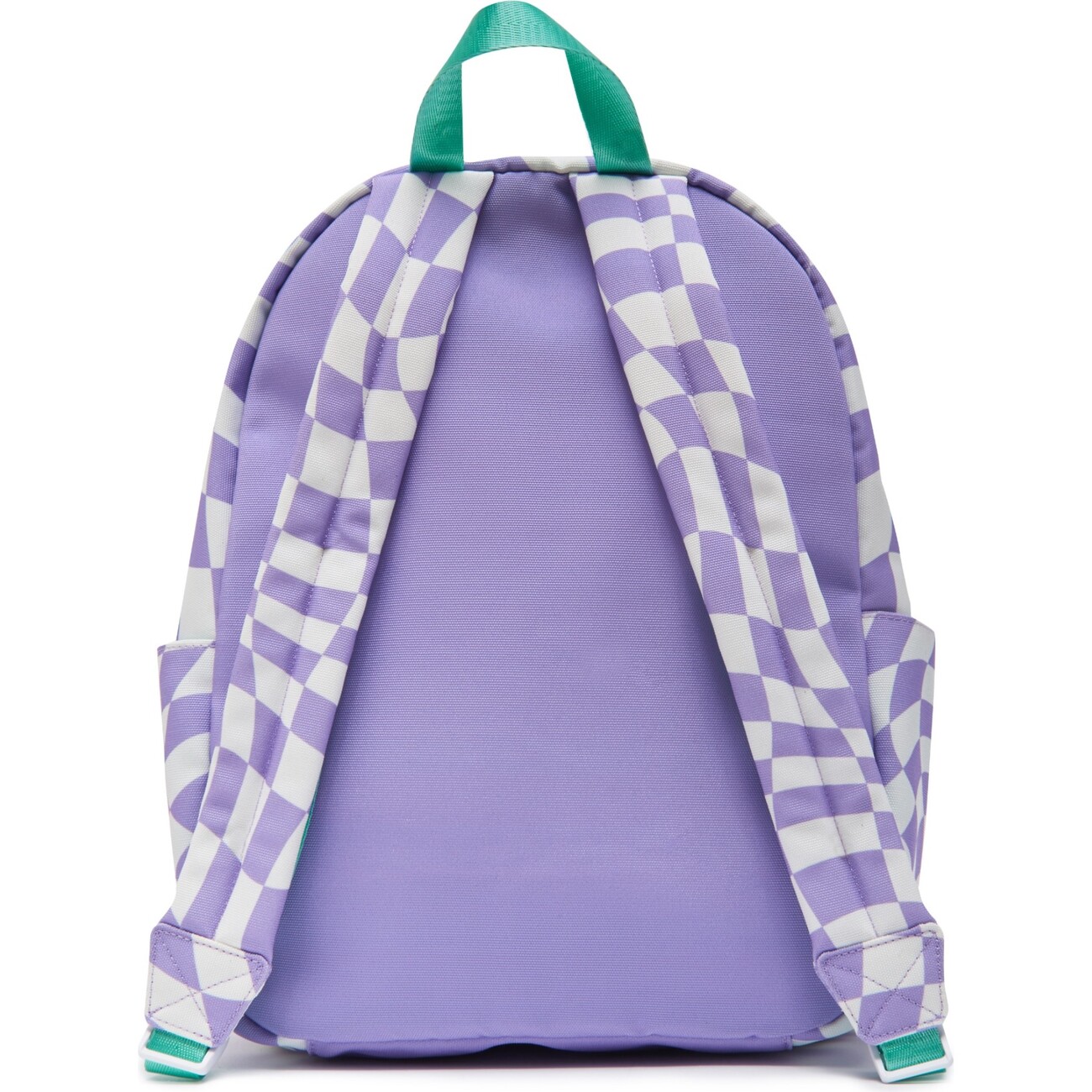 Checkered Pattern Backpack With Monogram Patches, Purple