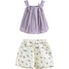 Lavender Bow Outfit, Purple - Mixed Apparel Set - 1 - thumbnail