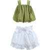 Pleated Summer Outfit, Green - Mixed Apparel Set - 1 - thumbnail