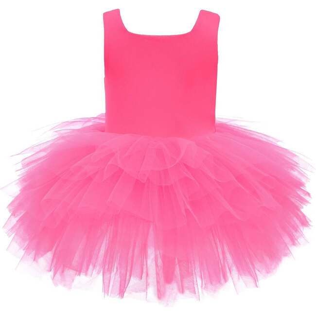 Neon Solid Tutu Dress, Pink