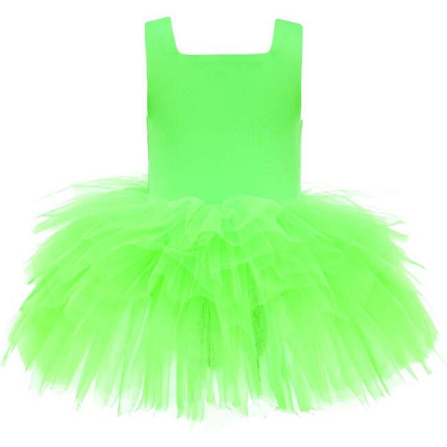 Neon Solid Tutu Dress, Green