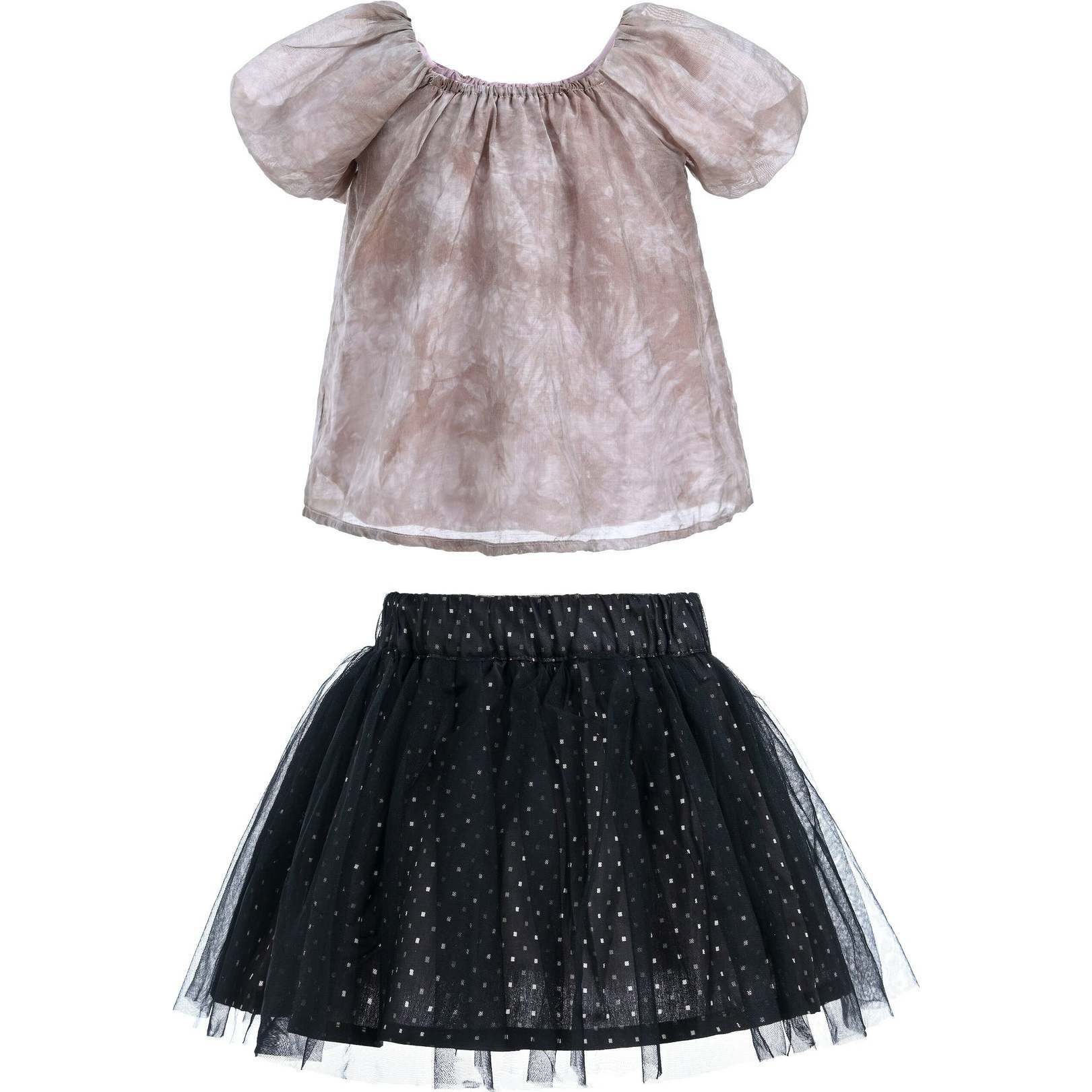 Rose Floral Skirt Outfit, Pink - Mixed Apparel Set - 1
