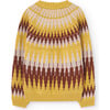 Zig Zag Bull Print Sweater, Yellow - Sweaters - 2