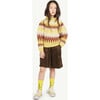 Zig Zag Bull Print Sweater, Yellow - Sweaters - 3