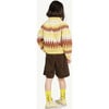 Zig Zag Bull Print Sweater, Yellow - Sweaters - 4