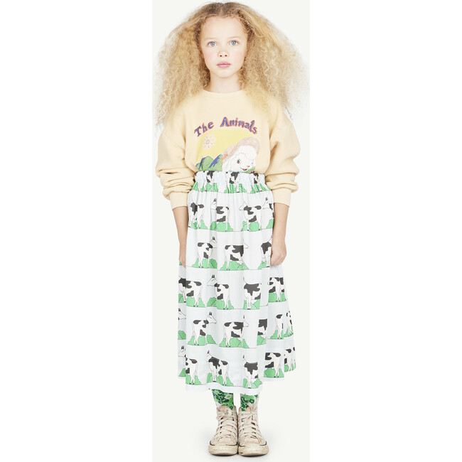 Woven Ladybug Cows Regular Fit Skirt, Soft Blue - Skirts - 3