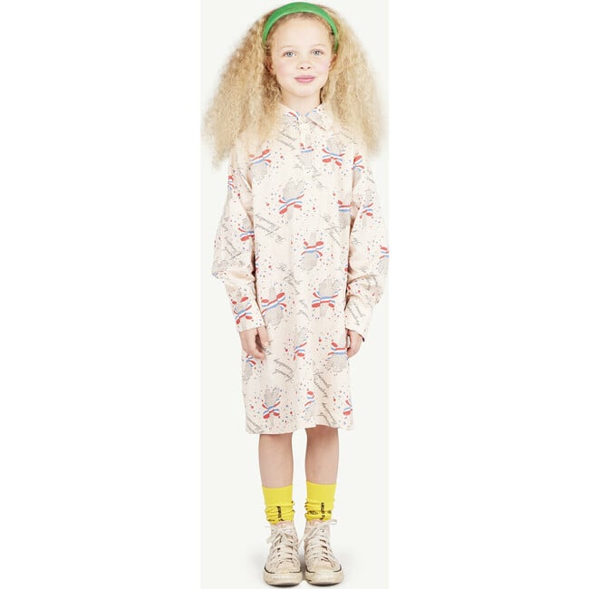 Woven Dragon Eiffel Button Collar Dress, Rose - Dresses - 3