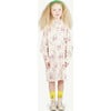 Woven Dragon Eiffel Button Collar Dress, Rose - Dresses - 3