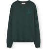 Women's Aries Long Sleeve Regular Fit T-Shirt, Deep Green - T-Shirts - 1 - thumbnail