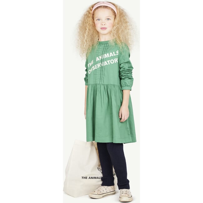 Tortoise Relaxed Fit Pleated Dress, Green - Dresses - 3