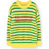 Stripes Bull Relaxed Fit Sweater, Yellow - Sweaters - 1 - thumbnail