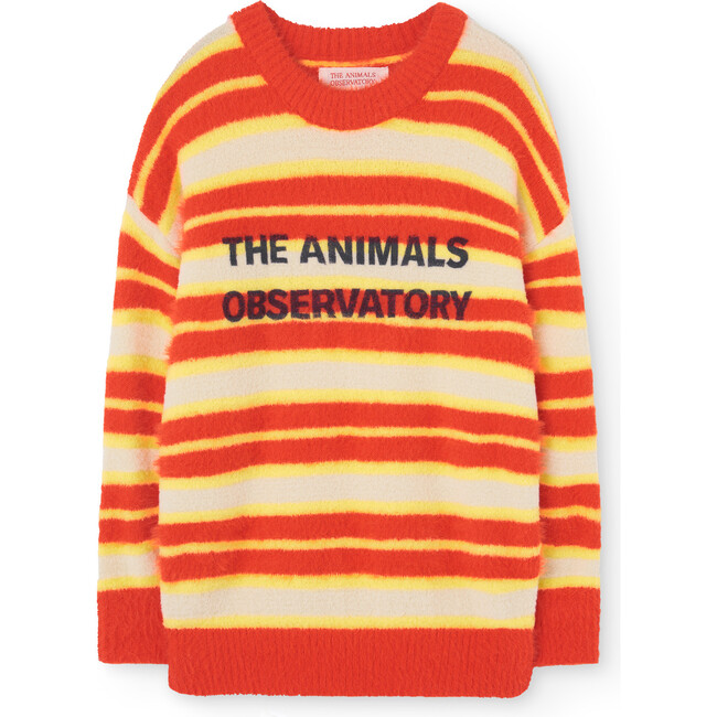 Stripes Bull Relaxed Fit Sweater, Orange