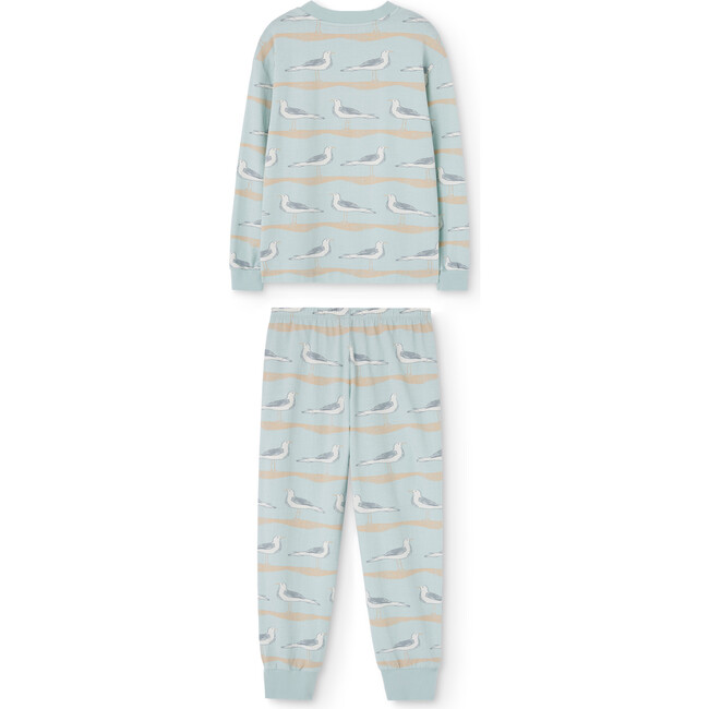 Llama Seagulls Regular Fit 2-Piece Pajama Set, White - Pajamas - 2