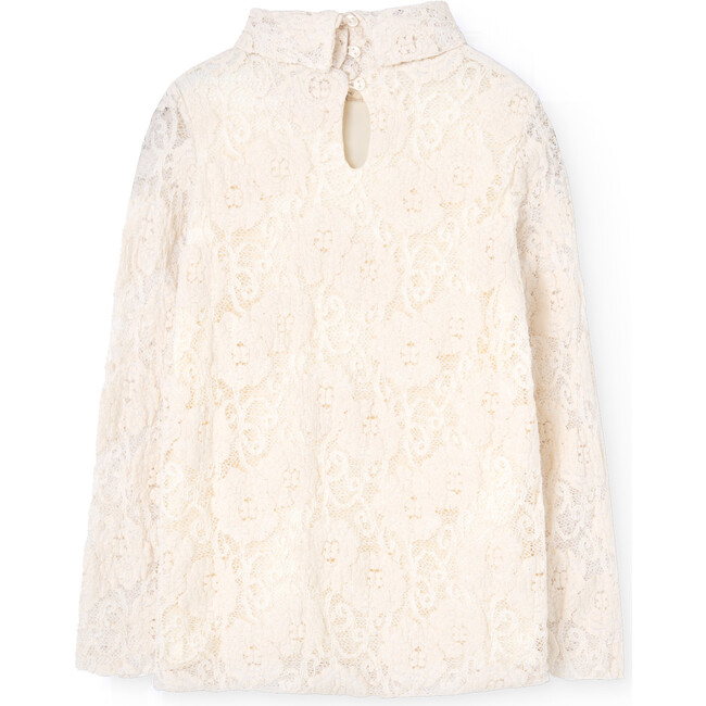 Lace Scamper Long Sleeve Top, White - The Animals