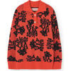 Raven Polo Relaxed Fit Sweater, Orange - Sweaters - 1 - thumbnail