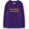 Plain Bull Relaxed Fit Sweater, Purple - Sweaters - 1 - thumbnail