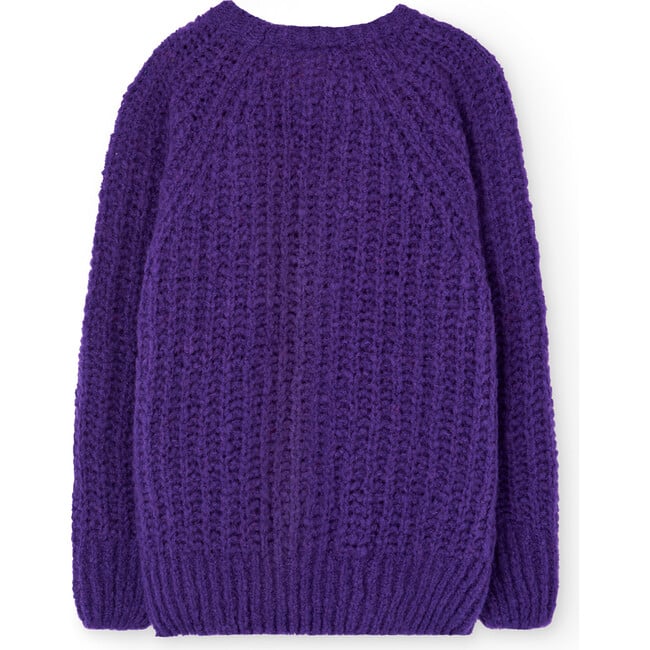 Plain Bull Relaxed Fit Sweater, Purple - Sweaters - 2