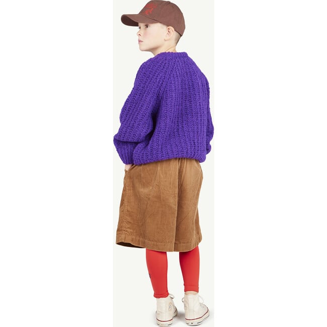 Plain Bull Relaxed Fit Sweater, Purple - Sweaters - 4