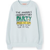 Party Bear Print Relaxed Fit Sweatshirt, Soft Blue - Sweatshirts - 1 - thumbnail