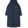 Calf Striped Relaxed Fit Padded Jacket, Navy - Jackets - 1 - thumbnail