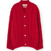 Braids Racoon Relaxed Fit Cardigan, Red - Cardigans - 1 - thumbnail