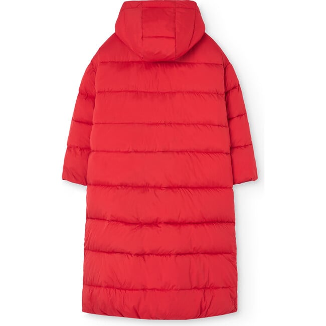 Calf Striped Relaxed Fit Padded Jacket, Red - Jackets - 2