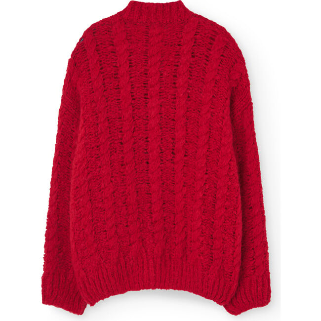 Braids Racoon Relaxed Fit Cardigan, Red - Cardigans - 2