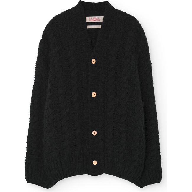 Braids Racoon Relaxed Fit Cardigan, Black